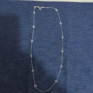 Elegant Silver Necklace with Blue Accents